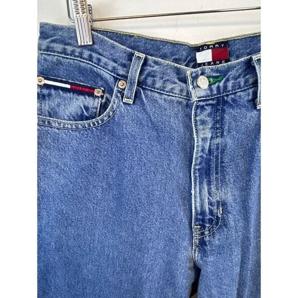 Tommy Hilfiger Vintage Big Flag Logo Flag Classic High Waist Mom Jeans 11/32 - Picture 2 of 8